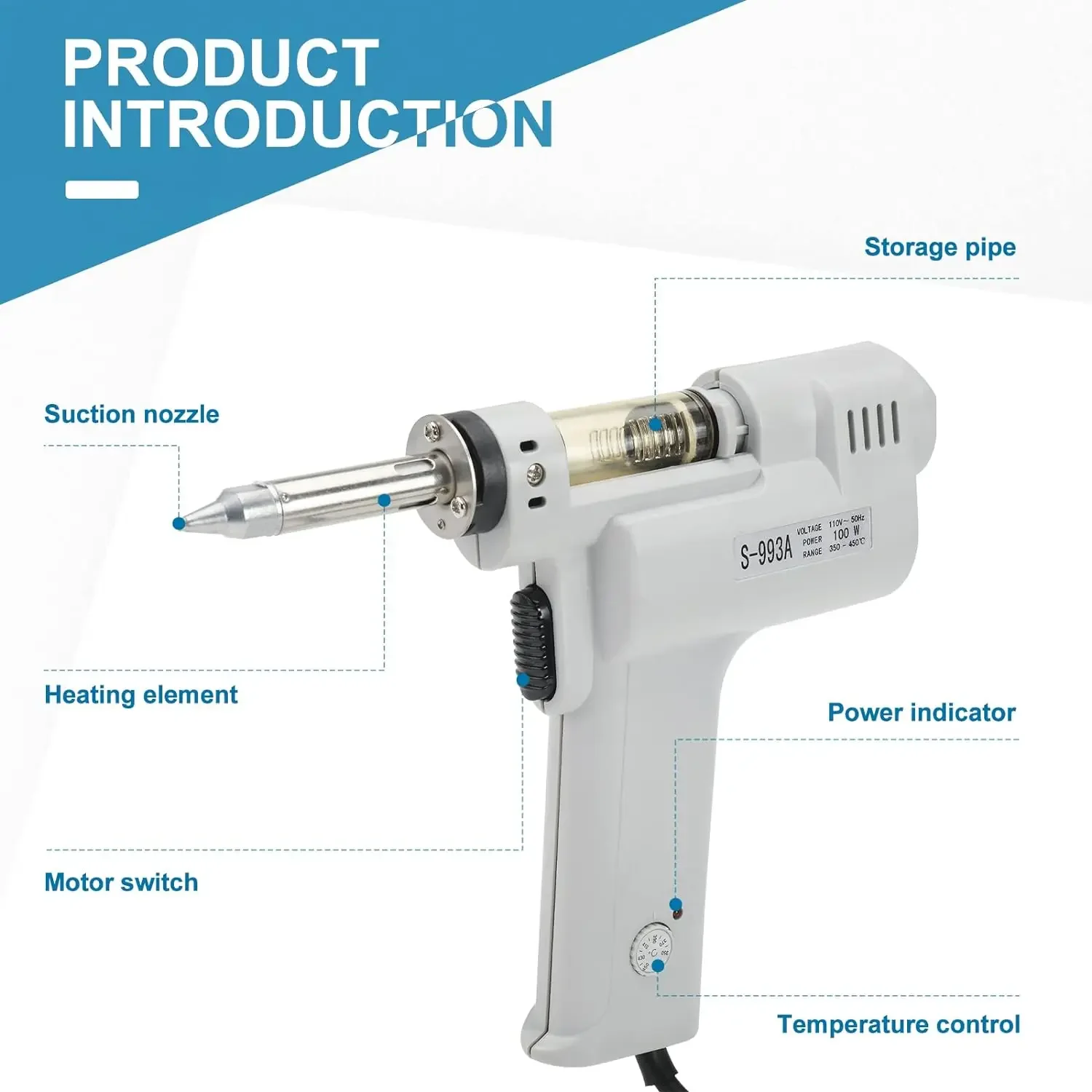 S-998P Double-pump Electric De - Desoldering Gun Vacuum Electric recension och pris